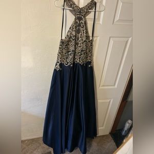 Navy blue and sequined formal